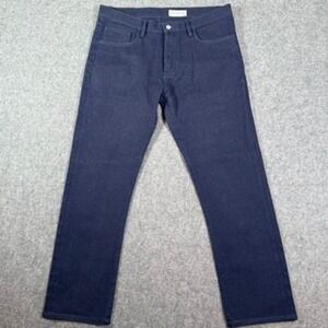 Gustin 341 Indigo Sashiko Textured Jeans Mens 38 Straight Fit USA Fits 36x30